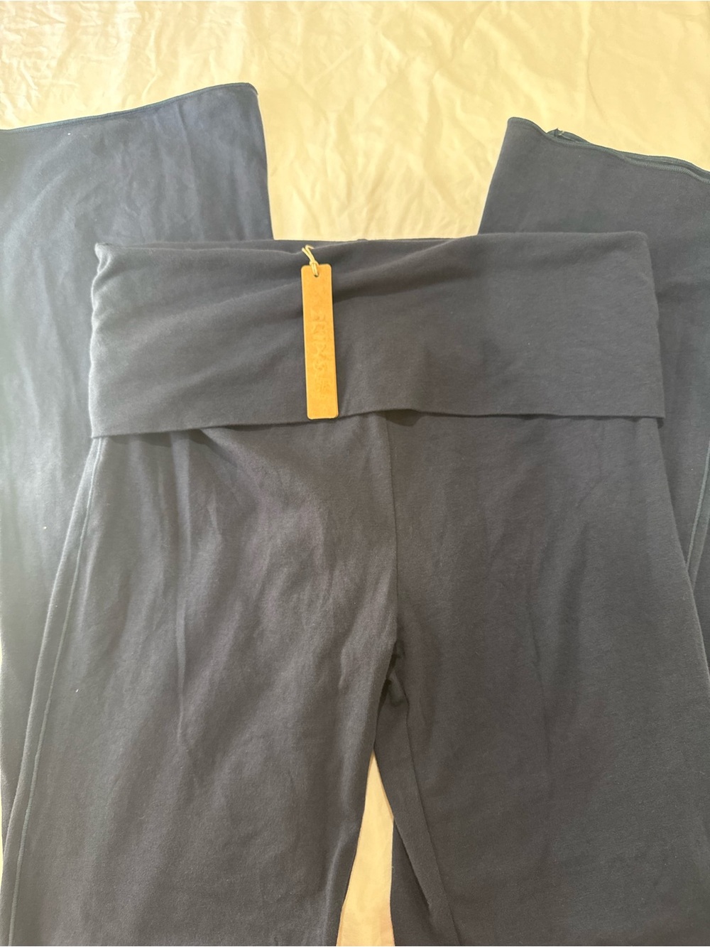Nwt Skims Cotton Jersey Maternity Foldover Pants Navy
